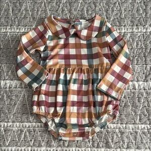 Multicolor Checkered Kids One Piece Fall 18-24 mo
